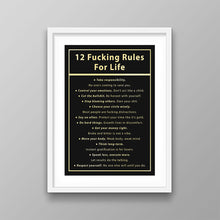 Load image into Gallery viewer, 12 Fucking Rules For Life

