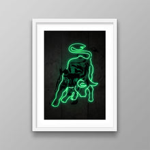 Load image into Gallery viewer, Neon Wall Street Charging Bull
