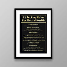 Load image into Gallery viewer, 12 Fucking Rules For Mental Health
