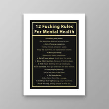 Load image into Gallery viewer, 12 Fucking Rules For Mental Health
