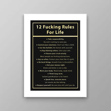Load image into Gallery viewer, 12 Fucking Rules For Life
