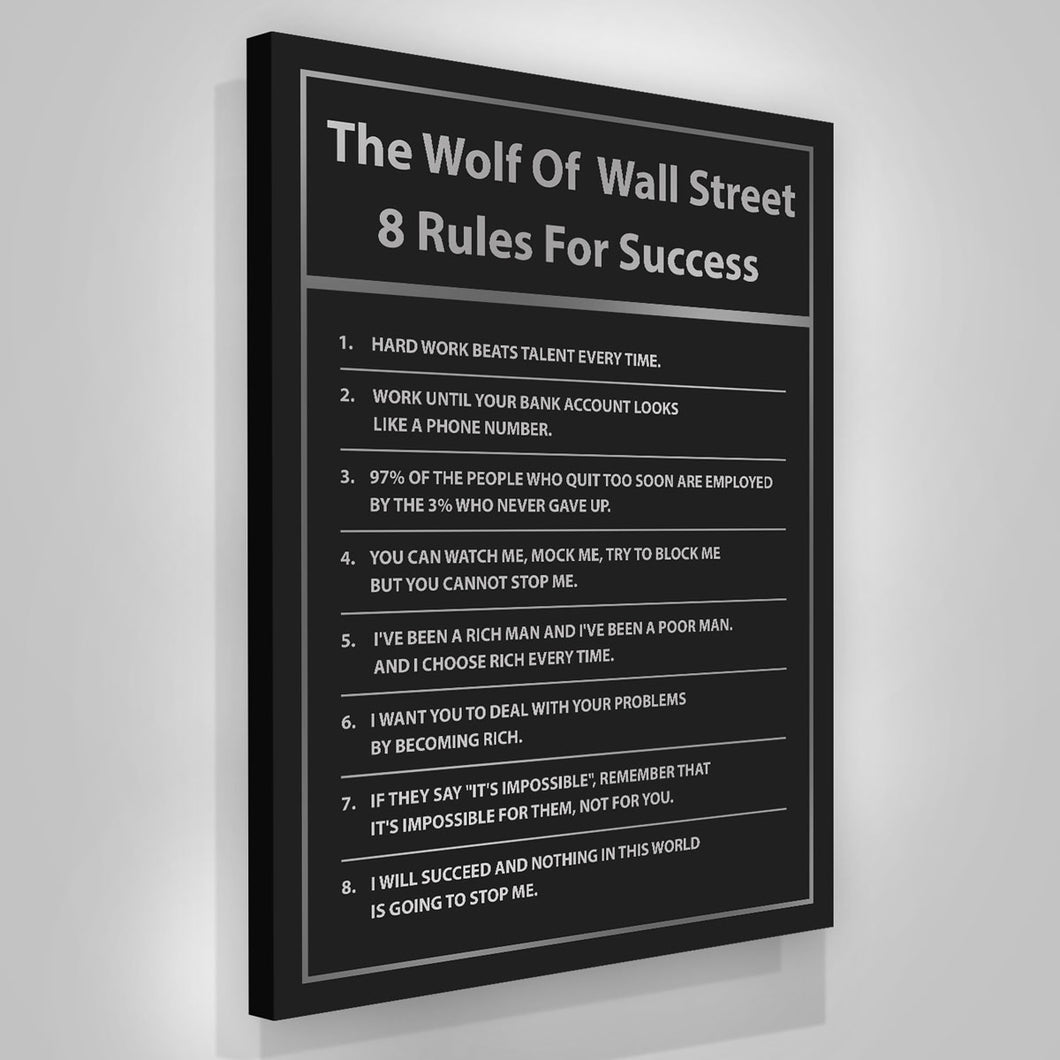 The Wolf Of Wall Street Rules For Success - Success Hunters Prints
