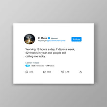 Load image into Gallery viewer, Elon Tweet Working 16 Hours
