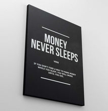 Load image into Gallery viewer, Money Never Sleeps Verb - Success Hunters Prints
