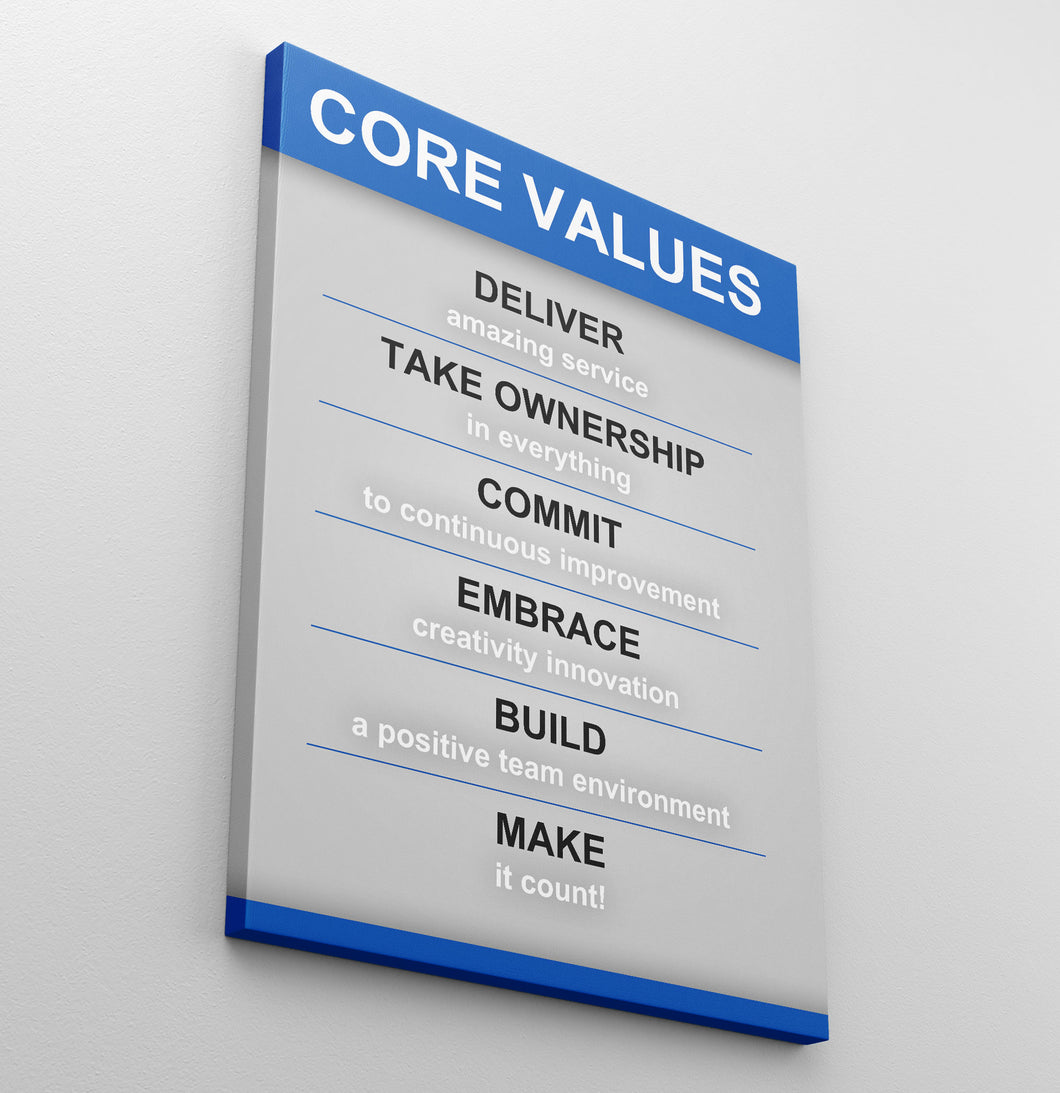 Company Core Values - Success Hunters Prints