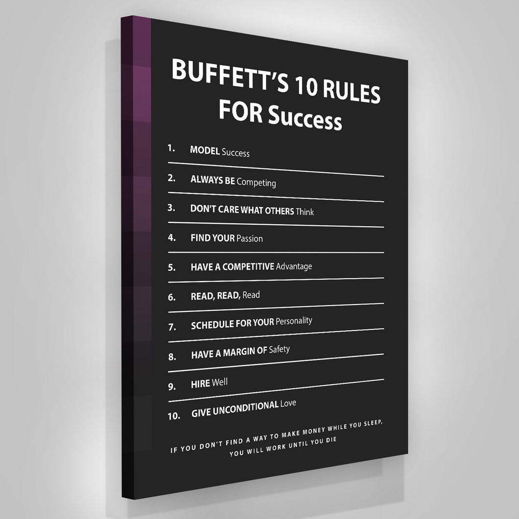 Buffett's 10 Rules For Success - Success Hunters Prints