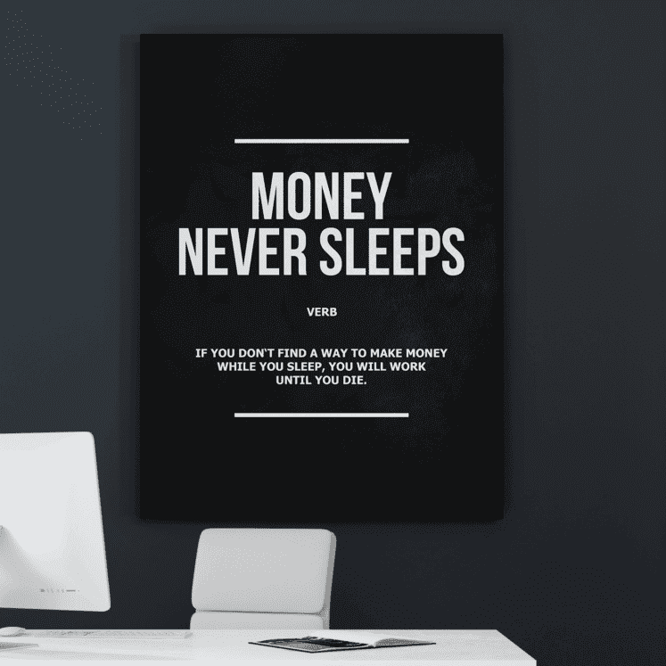 Money Never Sleeps Verb - Success Hunters Prints