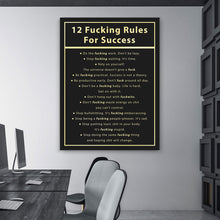 Load image into Gallery viewer, 12 Fucking Rules For Success - Success Hunters Prints
