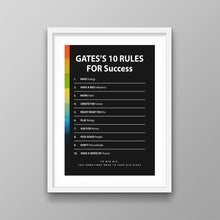 Load image into Gallery viewer, Gates&#39;s 10 Rules For Success - Success Hunters Prints
