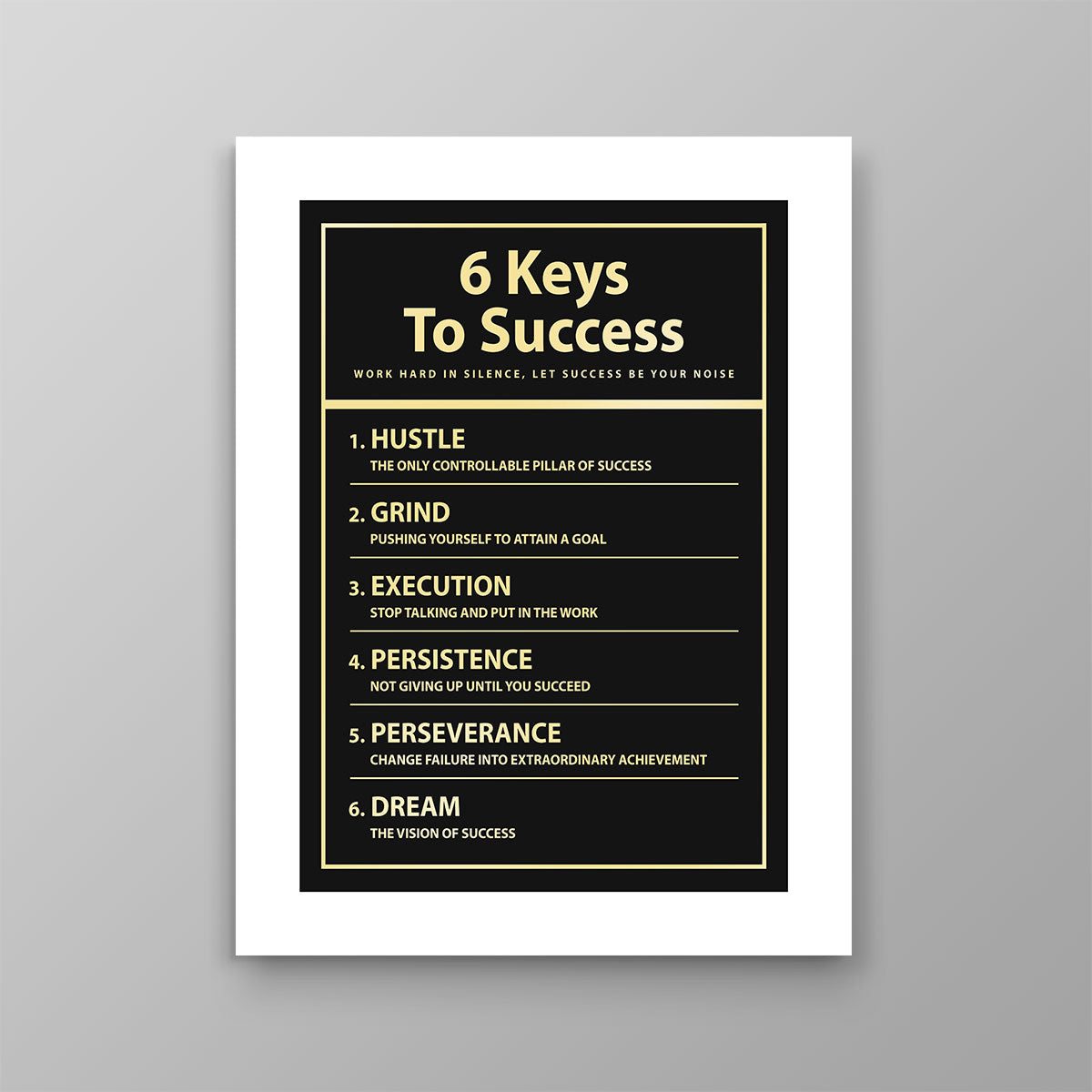 6 Keys To Success - Success Hunters Prints