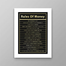 Load image into Gallery viewer, Rules Of Money - Success Hunters Prints
