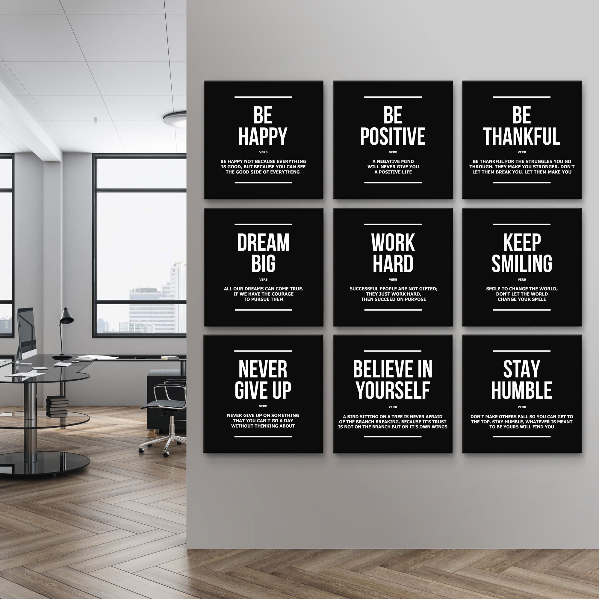 9x Motivational Office Definitions - Success Hunters Prints